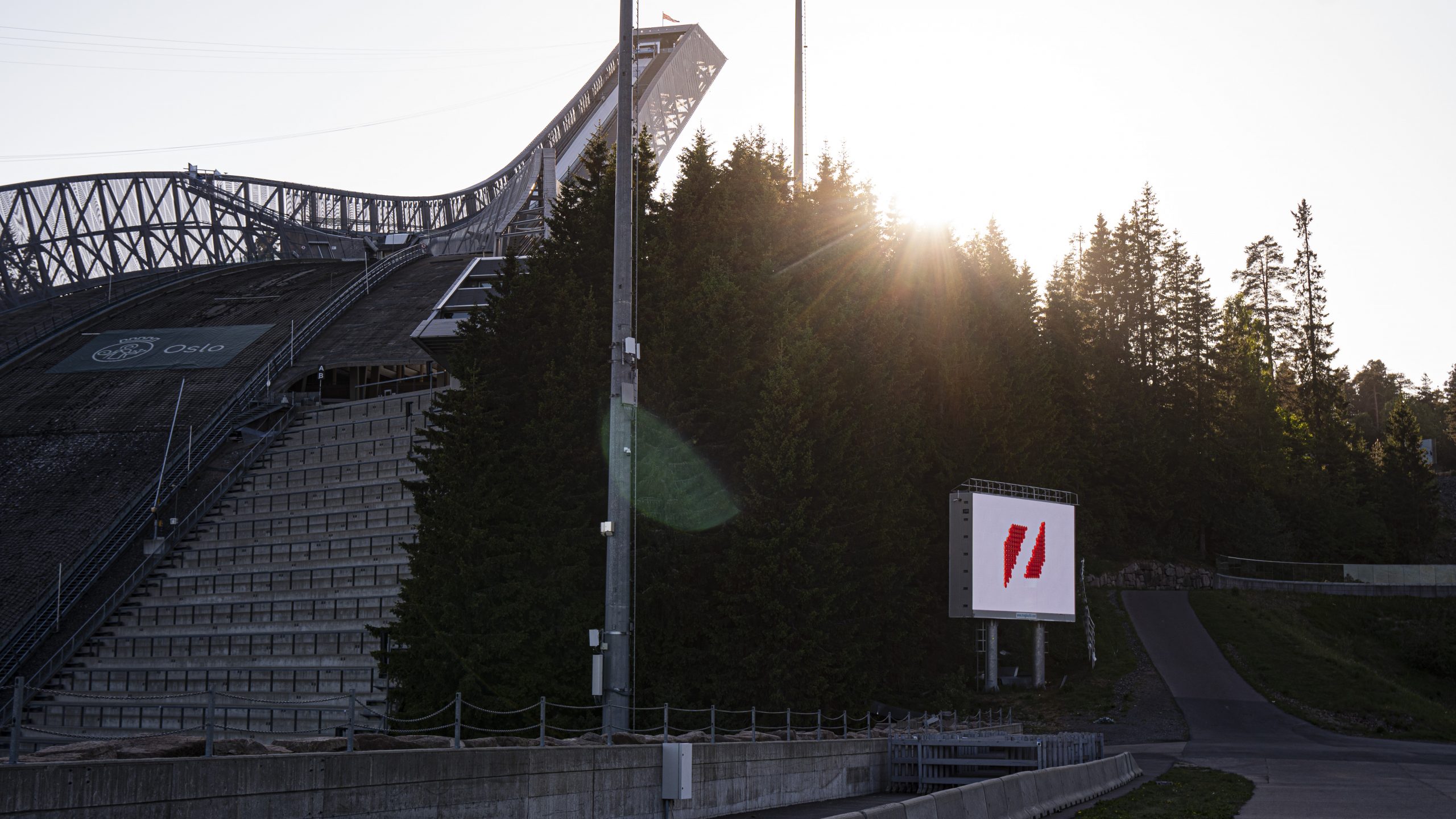 Holmenkollen update one of the 50m2 outdoor arena LED displays